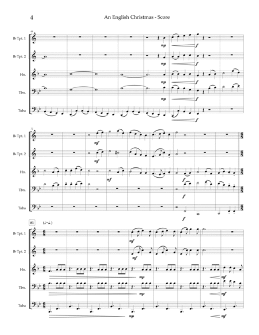 An English Christmas - brass quintet Brass Quintet scores gallery preview page 5
