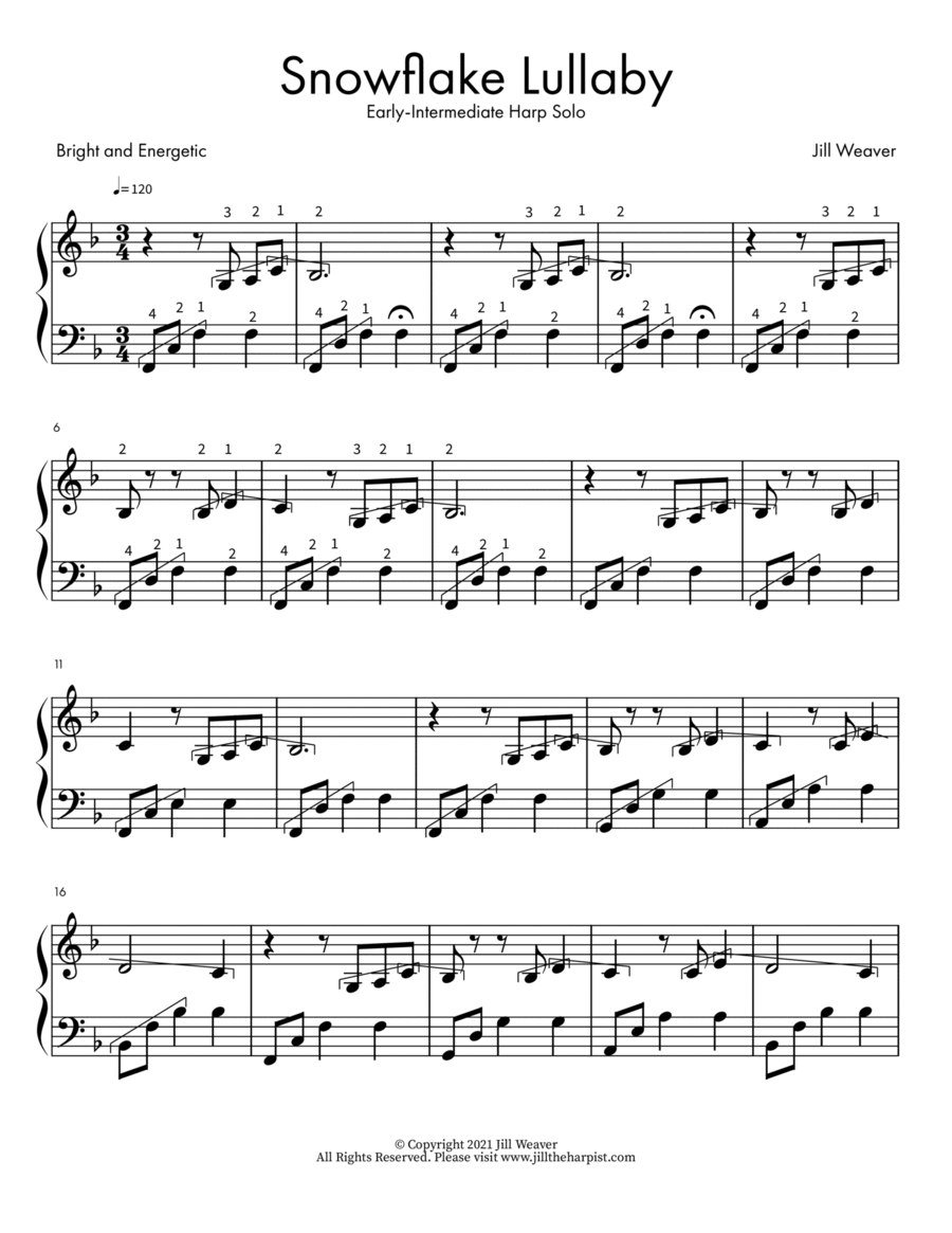 Snowflake Lullaby Harp scores gallery preview page 1