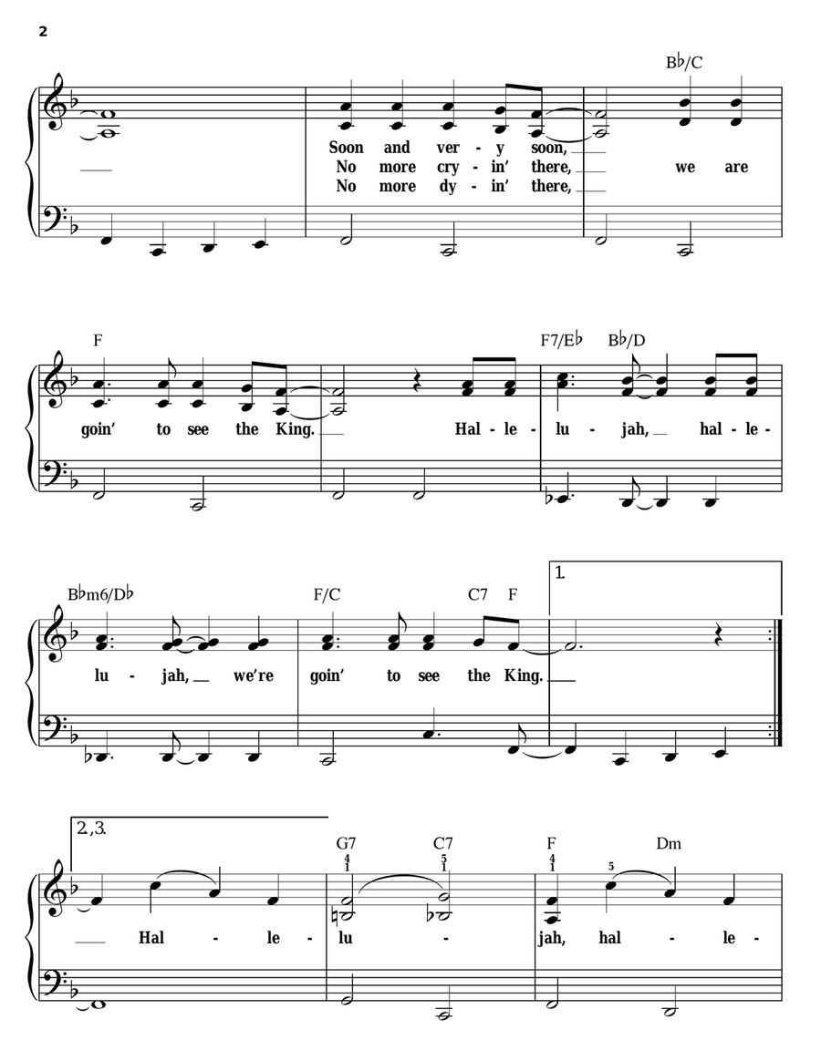 Soon And Very Soon Easy Piano scores gallery preview page 2