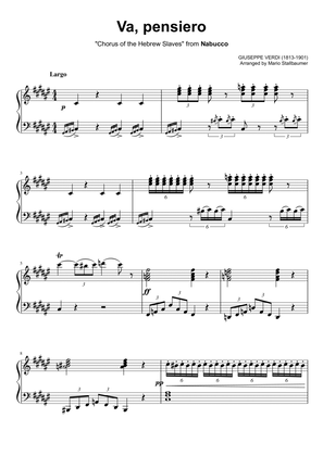 Va, pensiero (Chorus of the Hebrew Slaves) - Piano Solo (Original Key)