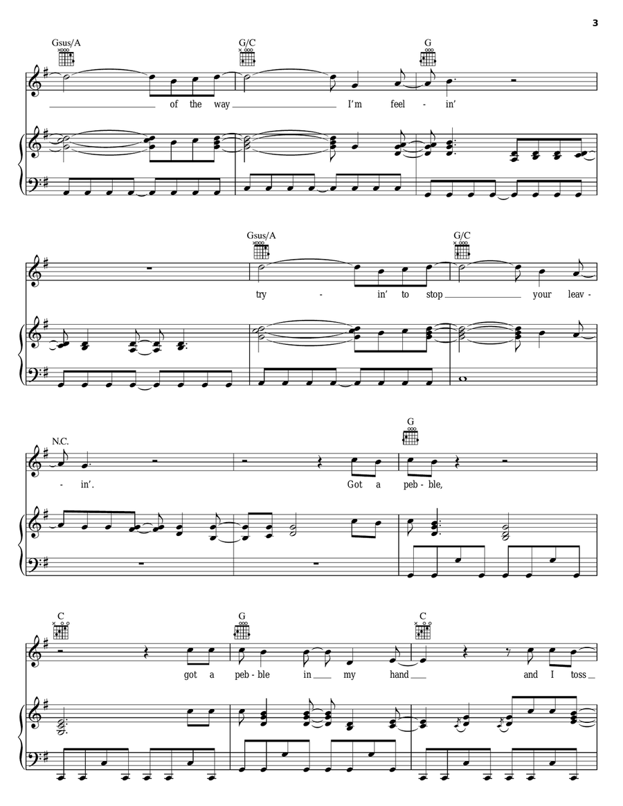 Trying To Stop Your Leaving Piano, Vocal, Guitar scores gallery preview page 3