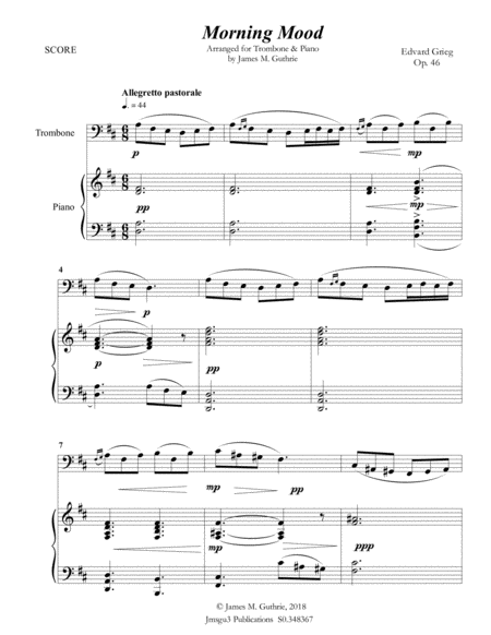Grieg: Peer Gynt Suite Complete for Trombone & Piano image number null
