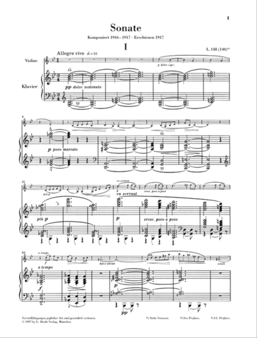Sonata for Violin and Piano Violin Solo scores gallery preview page 3