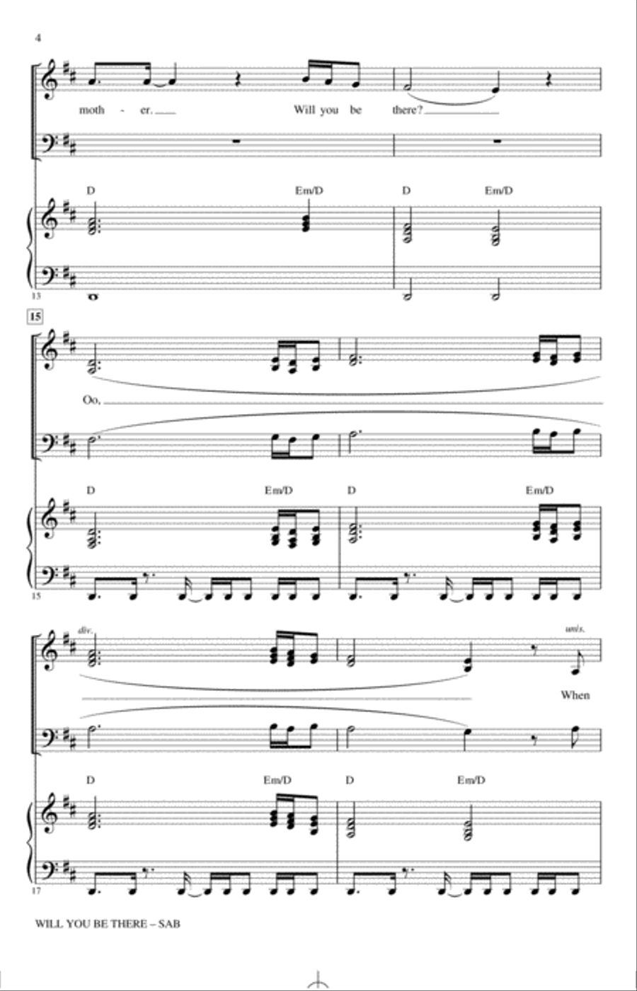 Will You Be There (arr. Alan Billingsley) 3-Part scores gallery preview page 3