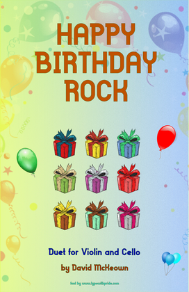 Book cover for Happy Birthday Rock, for Violin and Cello Duet