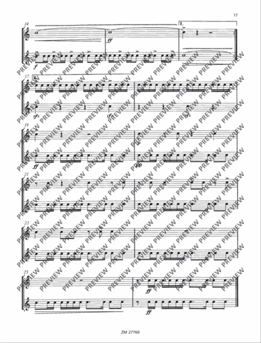 Fifteen Études Snare Drum scores gallery preview page 18