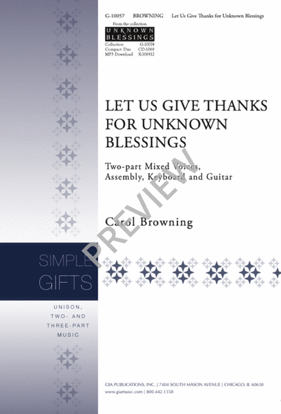 Let Us Give Thanks for Unknown Blessings image number null