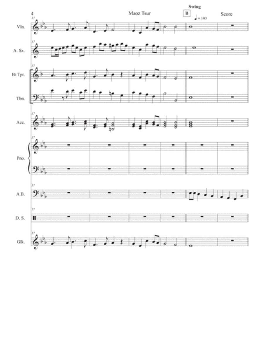 Maoz Tsur (Rock of Ages) Maoz Tsur (Rock of Ages) Large Ensemble scores gallery preview page 4