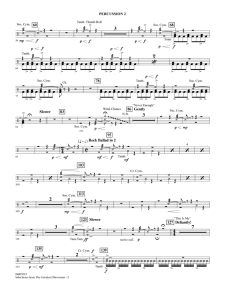 Selections from The Greatest Showman (arr. Paul Murtha) - Percussion 2