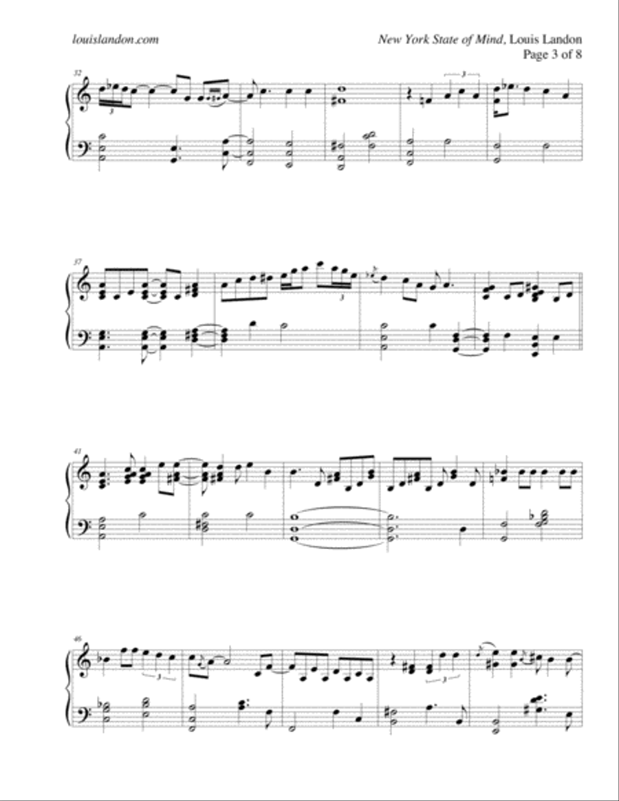 New York State Of Mind Piano Solo scores gallery preview page 4