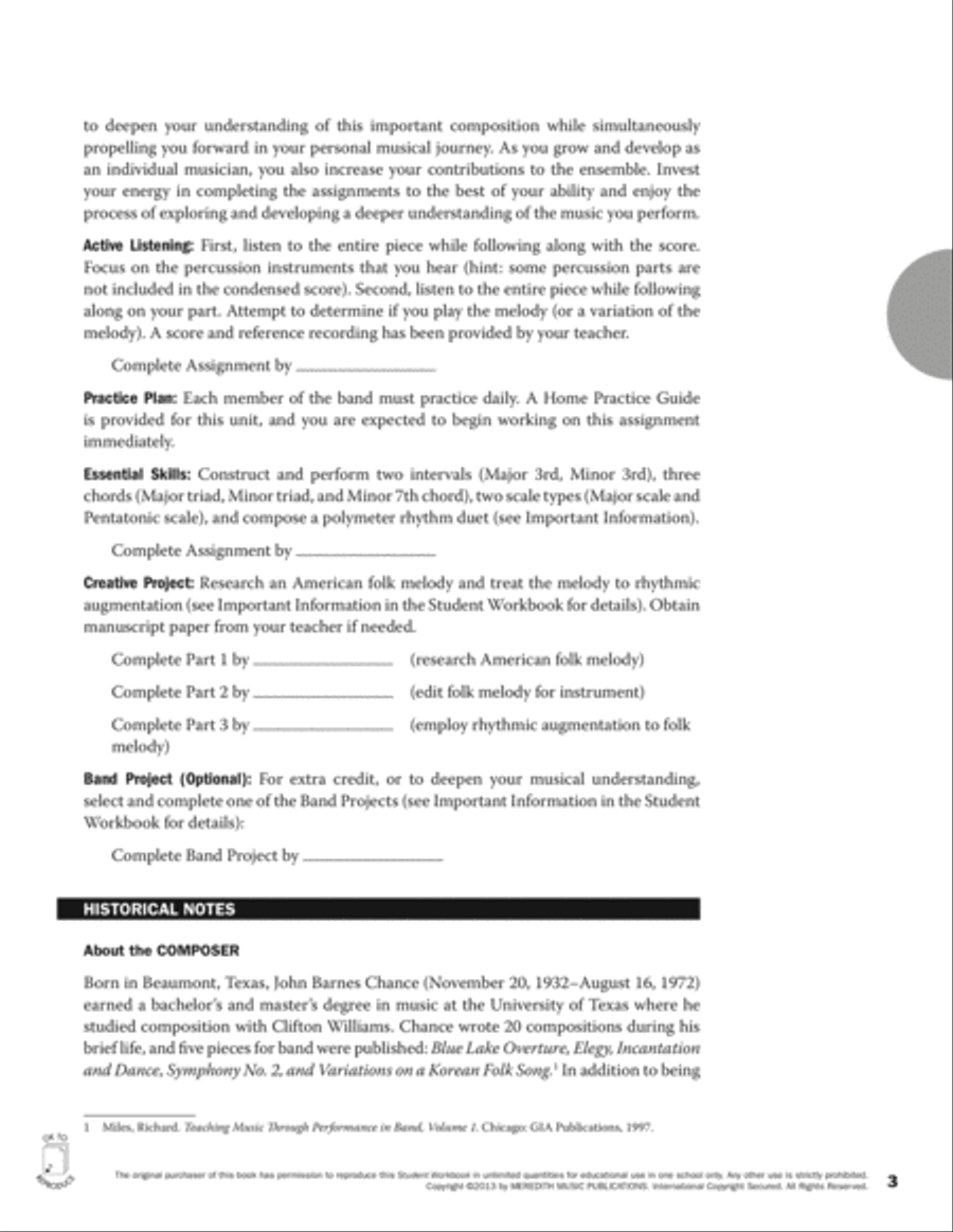 Guides to Band Masterworks, Vol. 3 - Student Workbook - Variations on a Korean Folk Song Activity Books scores gallery preview page 3