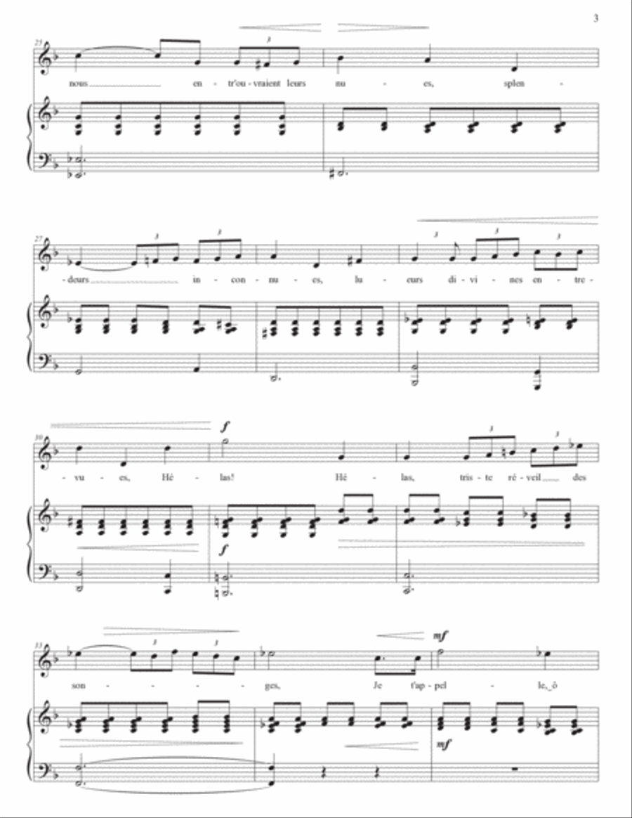 FAURÉ: Après un rêve, Op. 7 no. 1 (transposed to D minor and C-sharp minor) Voice scores gallery preview page 4
