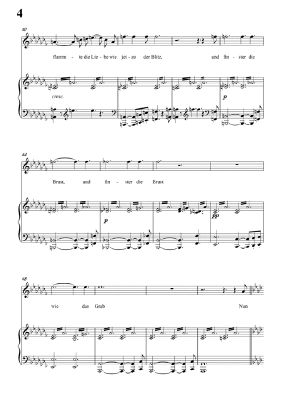 Schubert-Die junge nonne in #G minor,for Vocal and Piano Voice scores gallery preview page 5