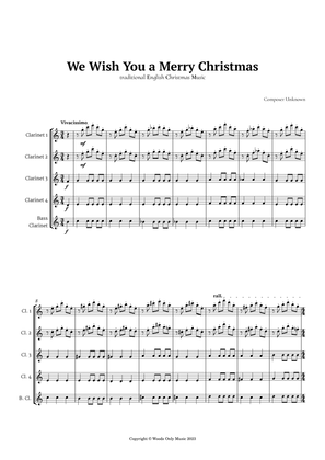 Book cover for We Wish You a Merry Christmas for Clarinet Quintet