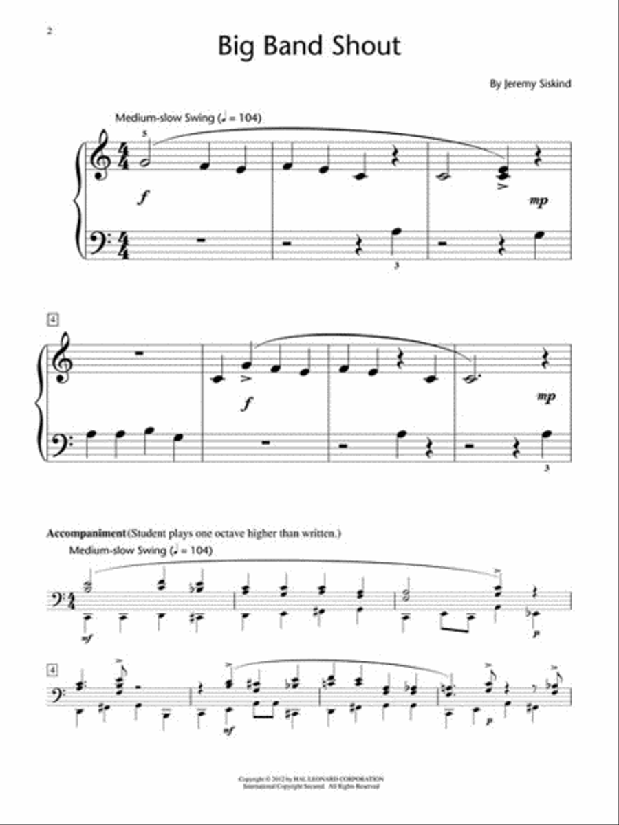 Big Band Shout Big Band Shout Piano Method scores gallery preview page 2