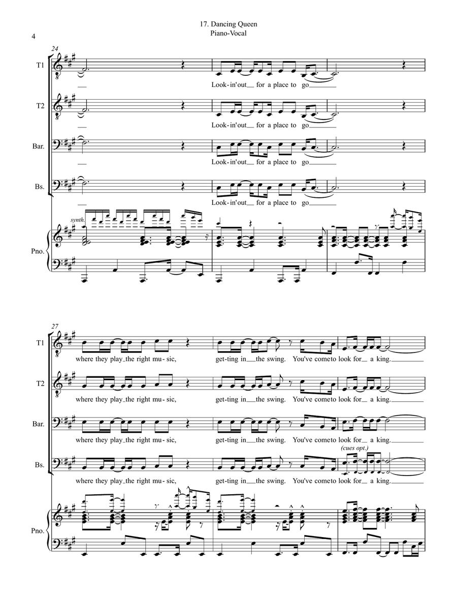 Dancing Queen TTBB scores gallery preview page 4