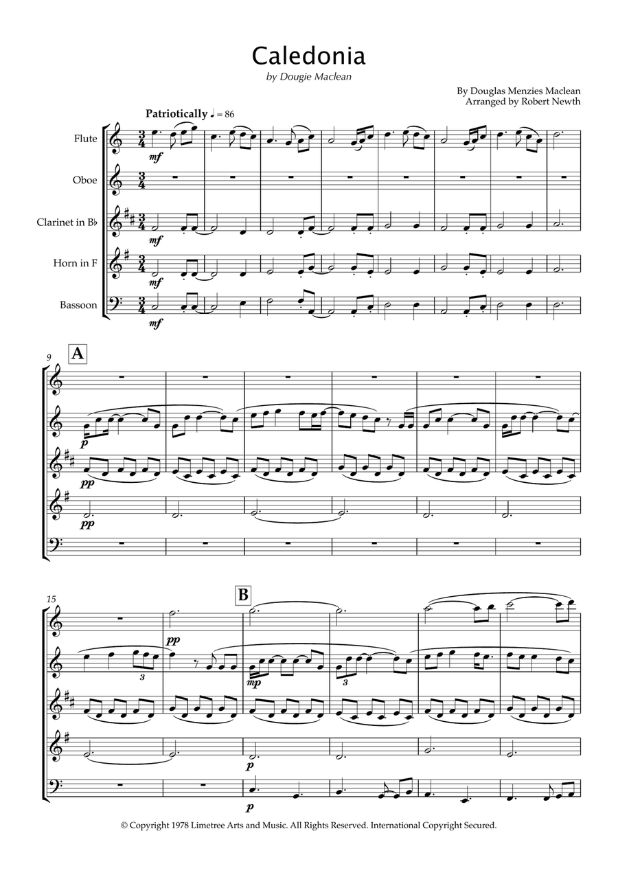 Caledonia Woodwind Quintet scores gallery preview page 1