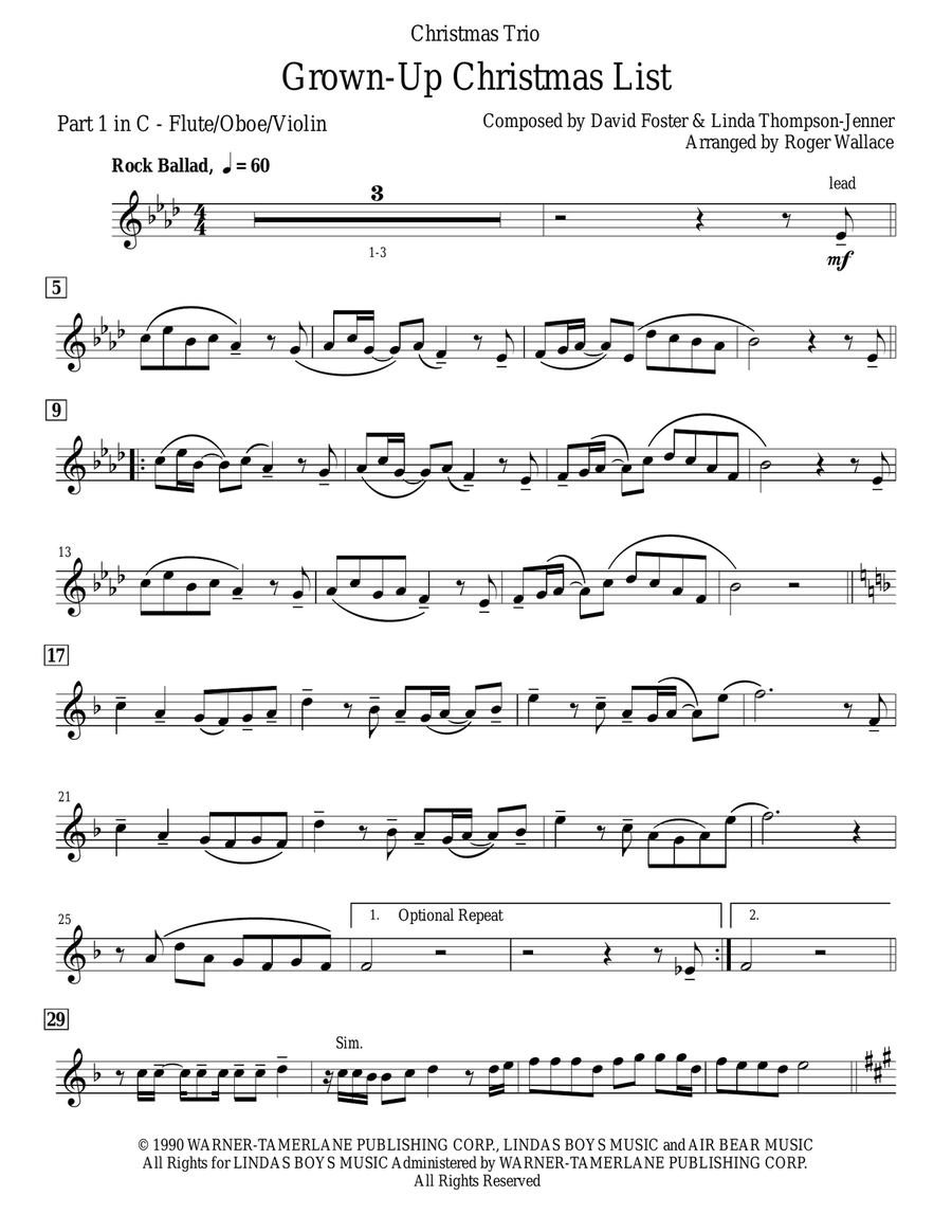 Grown-Up Christmas List Clarinet Trio scores gallery preview page 6