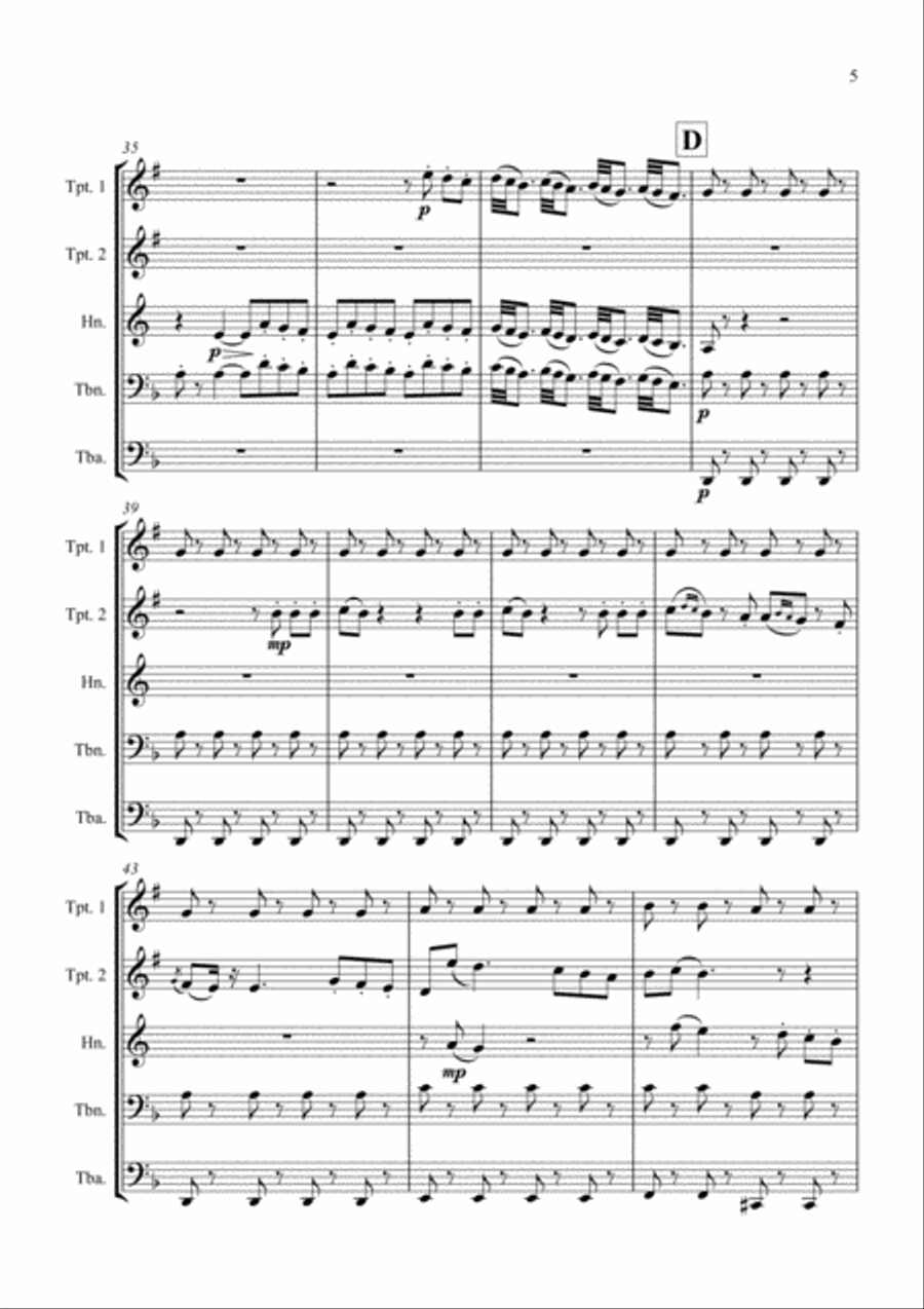 The Barber of Seville - Brass Quintet Brass Quintet scores gallery preview page 5