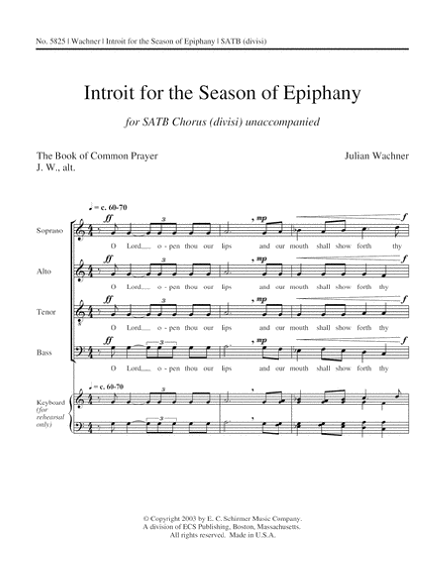 Introit for the Season of Epiphany 4-Part scores gallery preview page 2