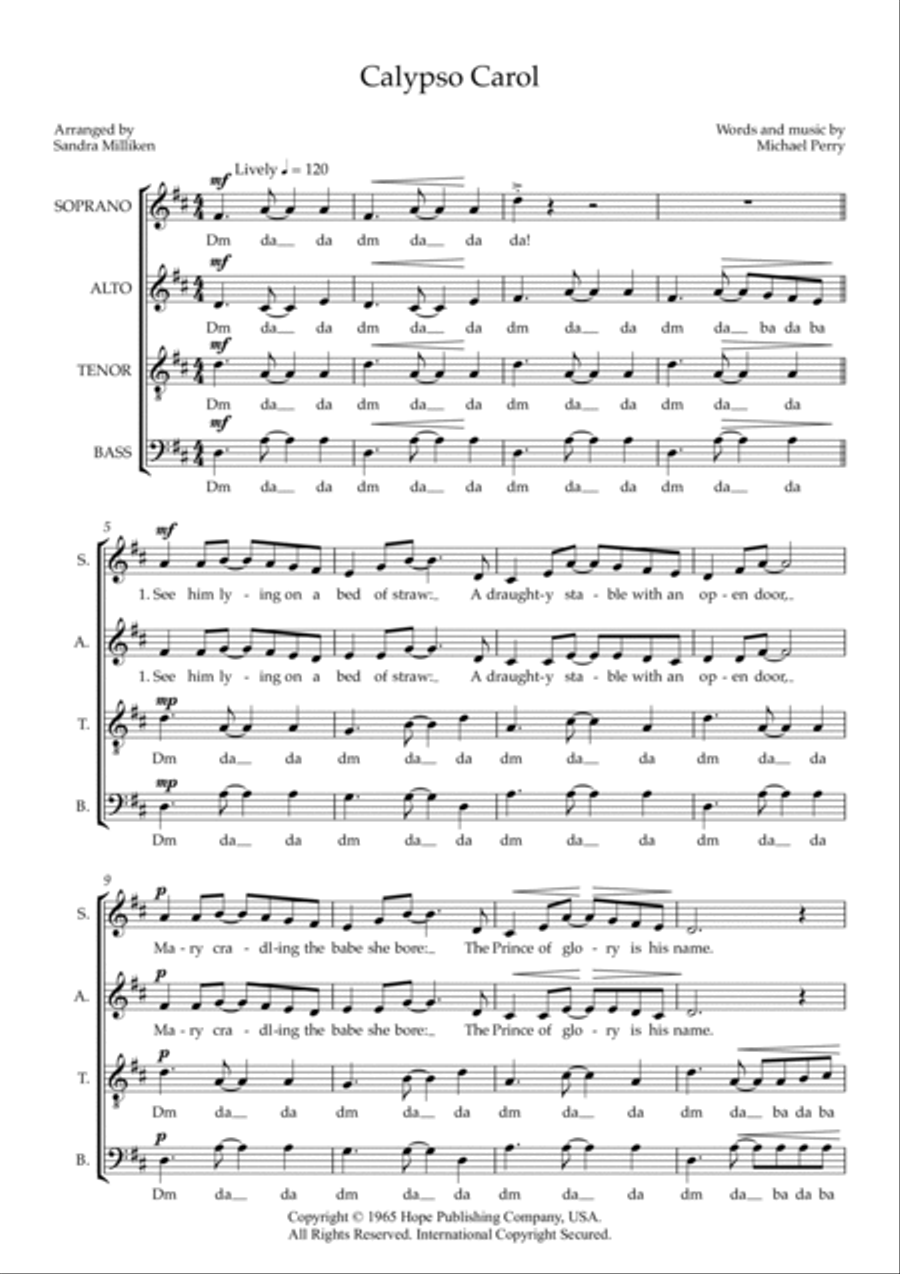 Calypso Carol 4-Part scores gallery preview page 2