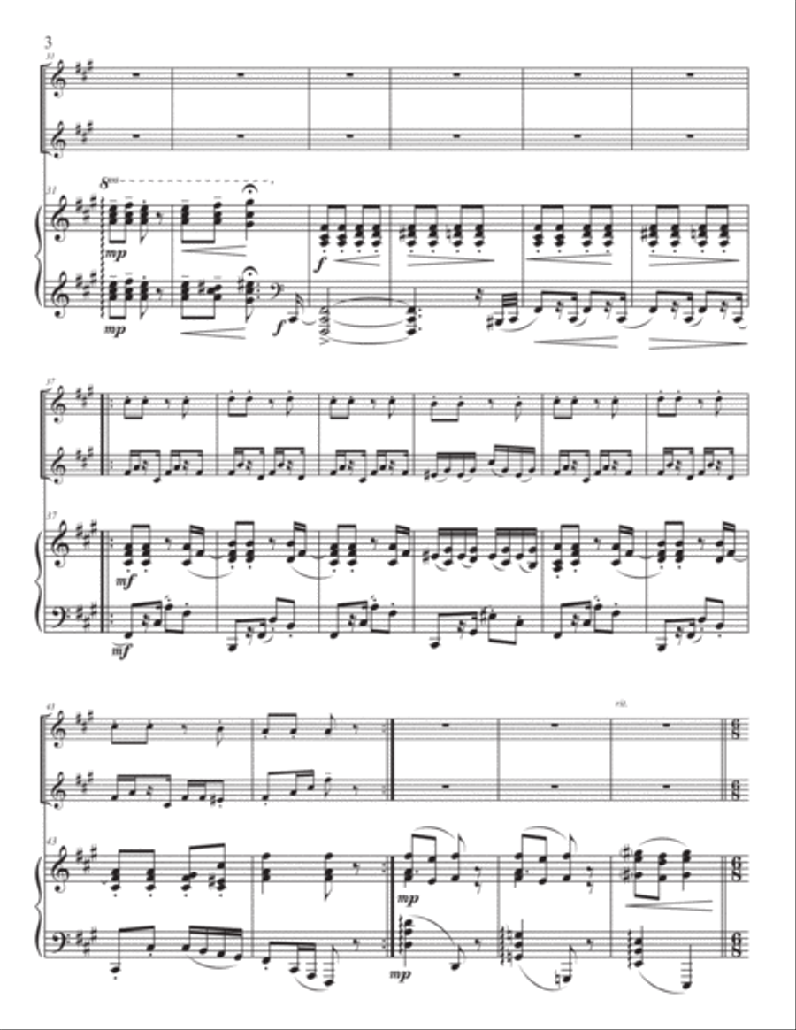 Cabbage Marathon, for two violins and piano String Duet scores gallery preview page 4