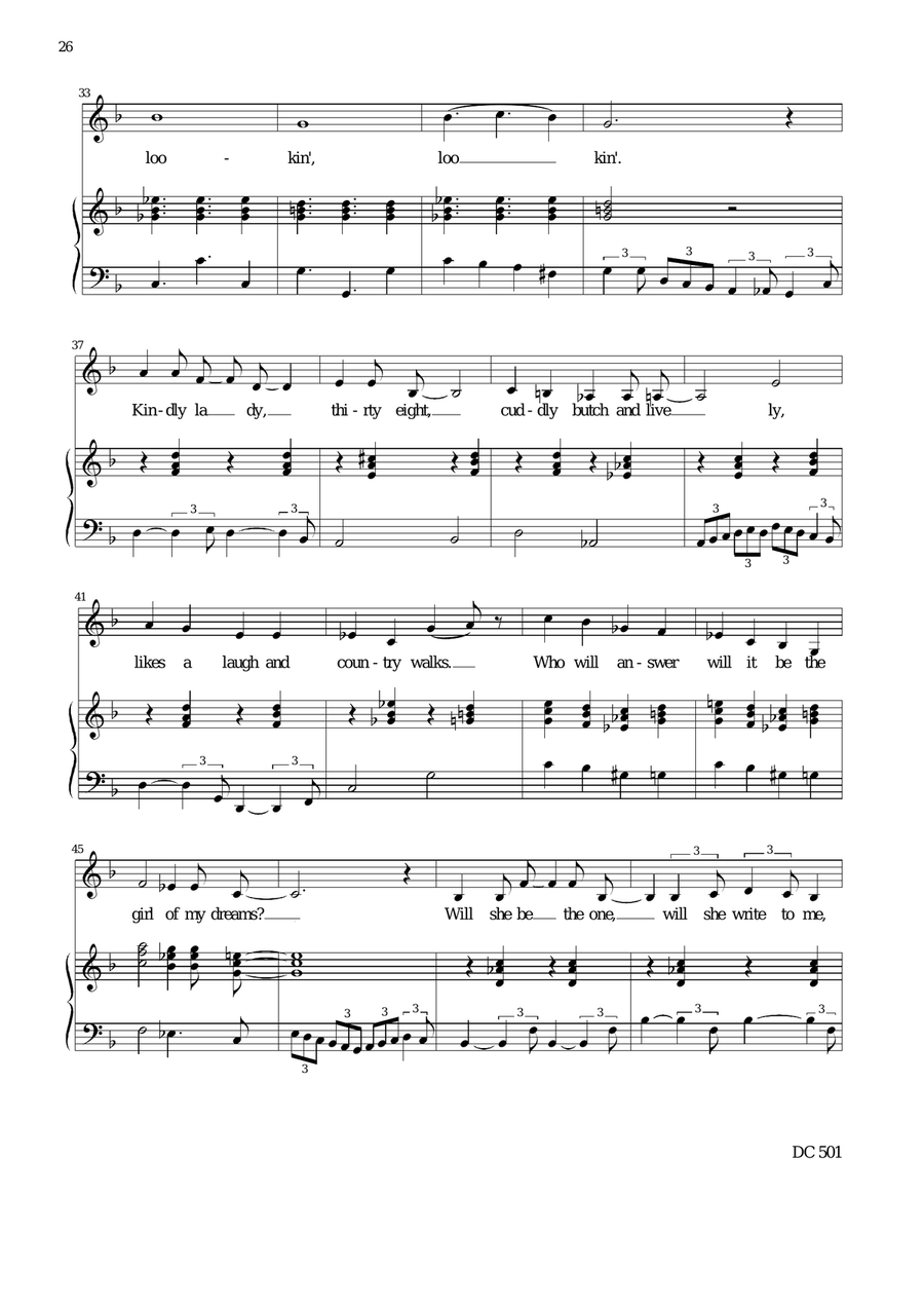Looking just looking in the personal ads (Alto and piano) Alto Voice scores gallery preview page 3