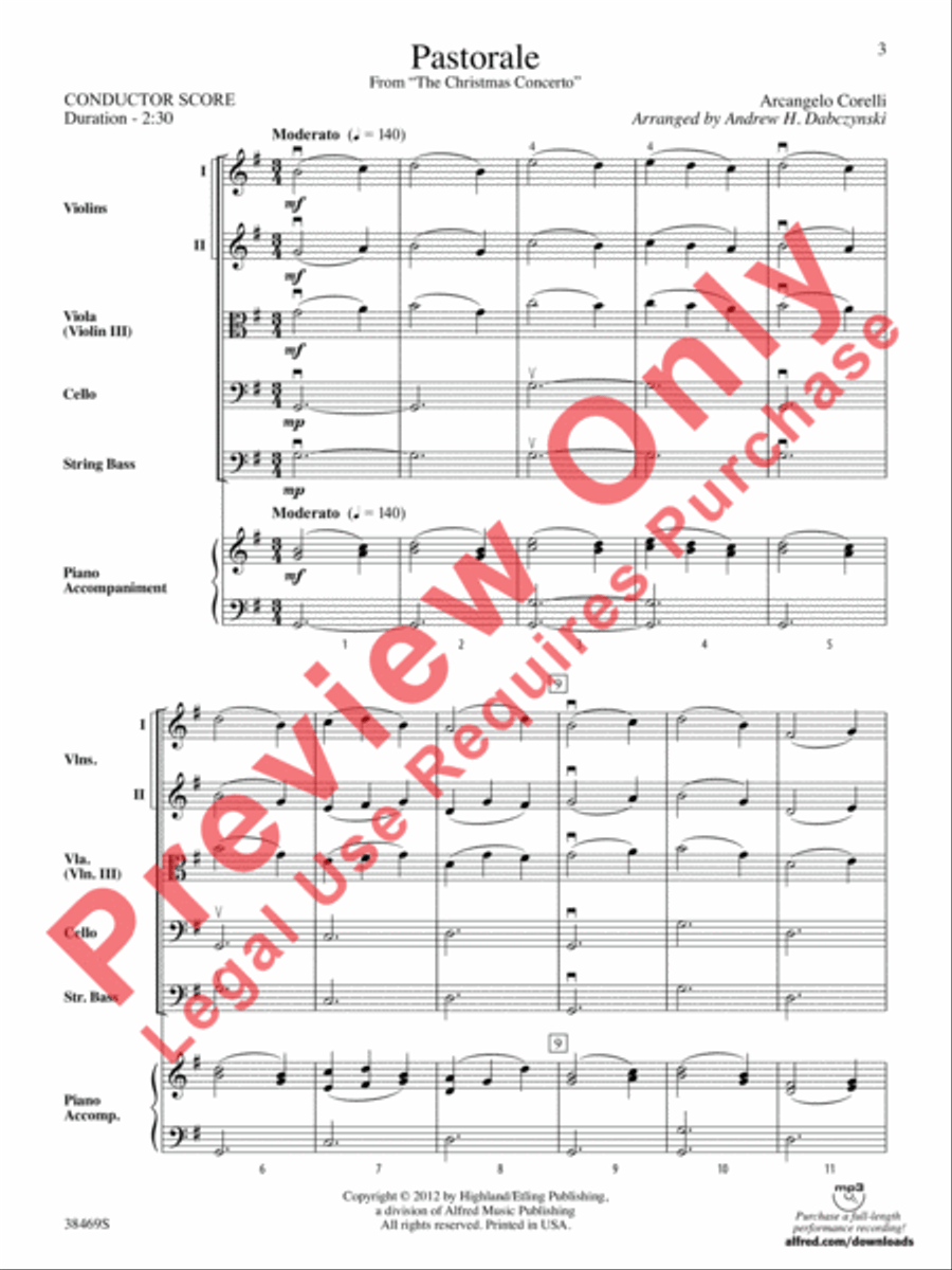 Pastorale (from The Christmas Concerto) String Orchestra scores gallery preview page 4