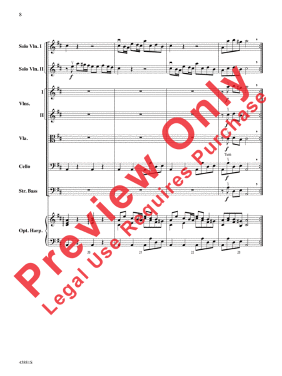 Concerto for Two Violins in D Major String Orchestra scores gallery preview page 8