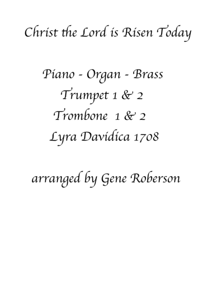 Christ the Lord is Risen Today BRASS and PIANO-ORGAN