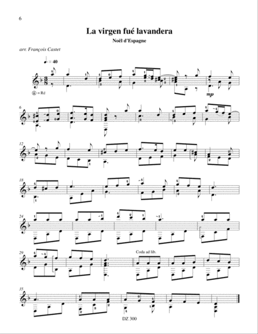 Dix Noëls Classical Guitar scores gallery preview page 6