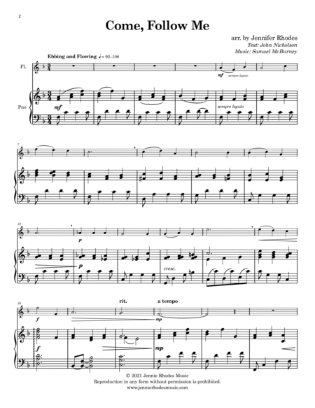 New Heart Hymns: 10 Familiar Hymns for Solo Flute and Intermediate Piano image number null