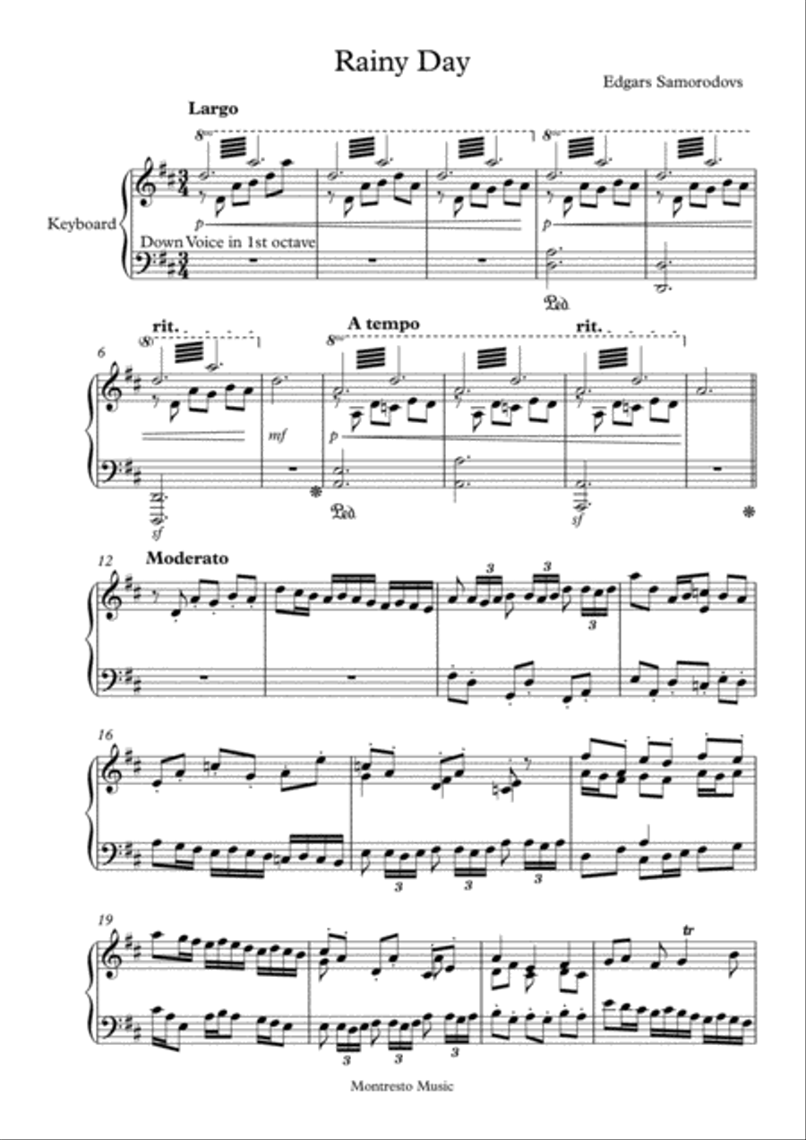 Rainy Day Piano Solo scores gallery preview page 2