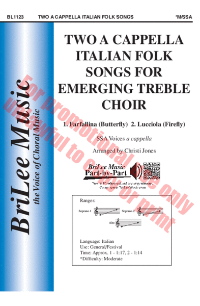 Two A Cappella Italian Folk Songs for Emerging Treble Choir image number null