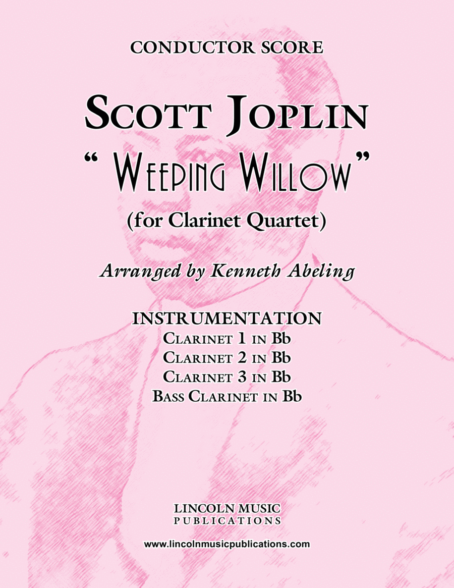 Joplin - “Weeping Willow” (for Clarinet Quartet) Clarinet Quartet scores gallery preview page 1