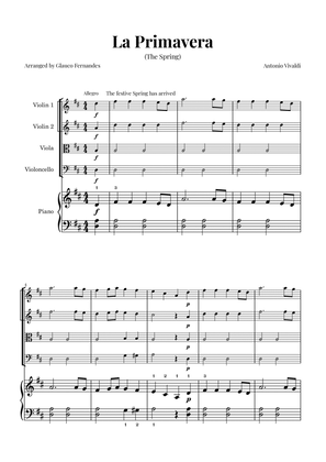 Book cover for La Primavera (The Spring) by Vivaldi - String Quartet with Piano