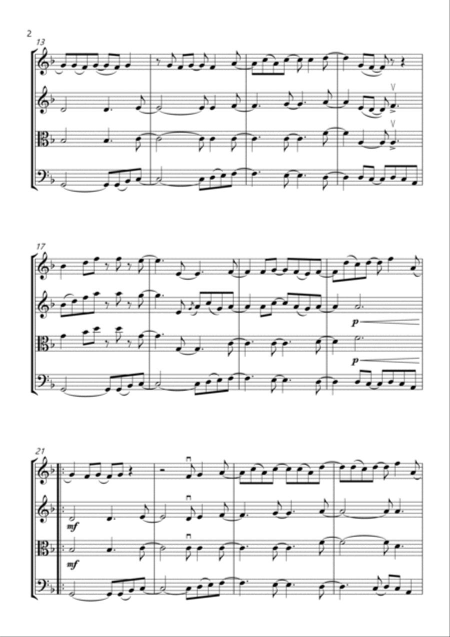 Dancin' In The Moonlight String Quartet scores gallery preview page 2