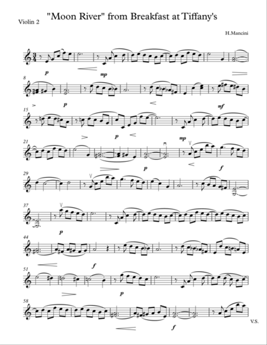 Moon River Moon River String Quartet scores gallery preview page 5