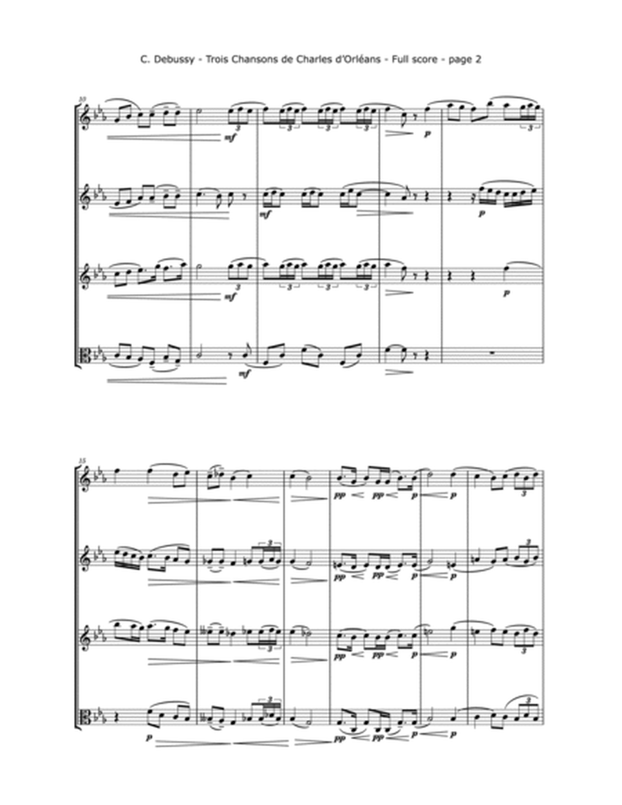 Debussy, C. - Chanson de Charles d'Orléans (Three Violins and Viola) image number null