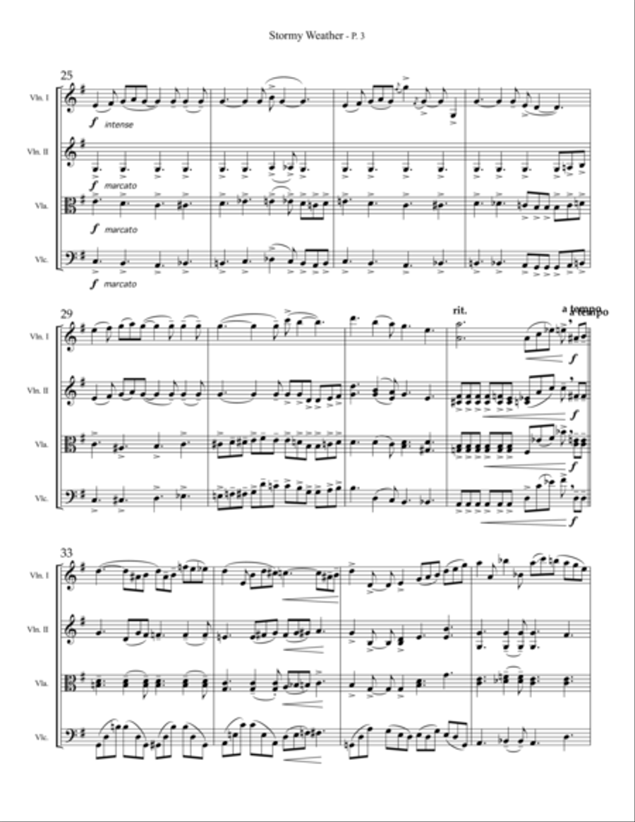 Stormy Weather String Quartet scores gallery preview page 3