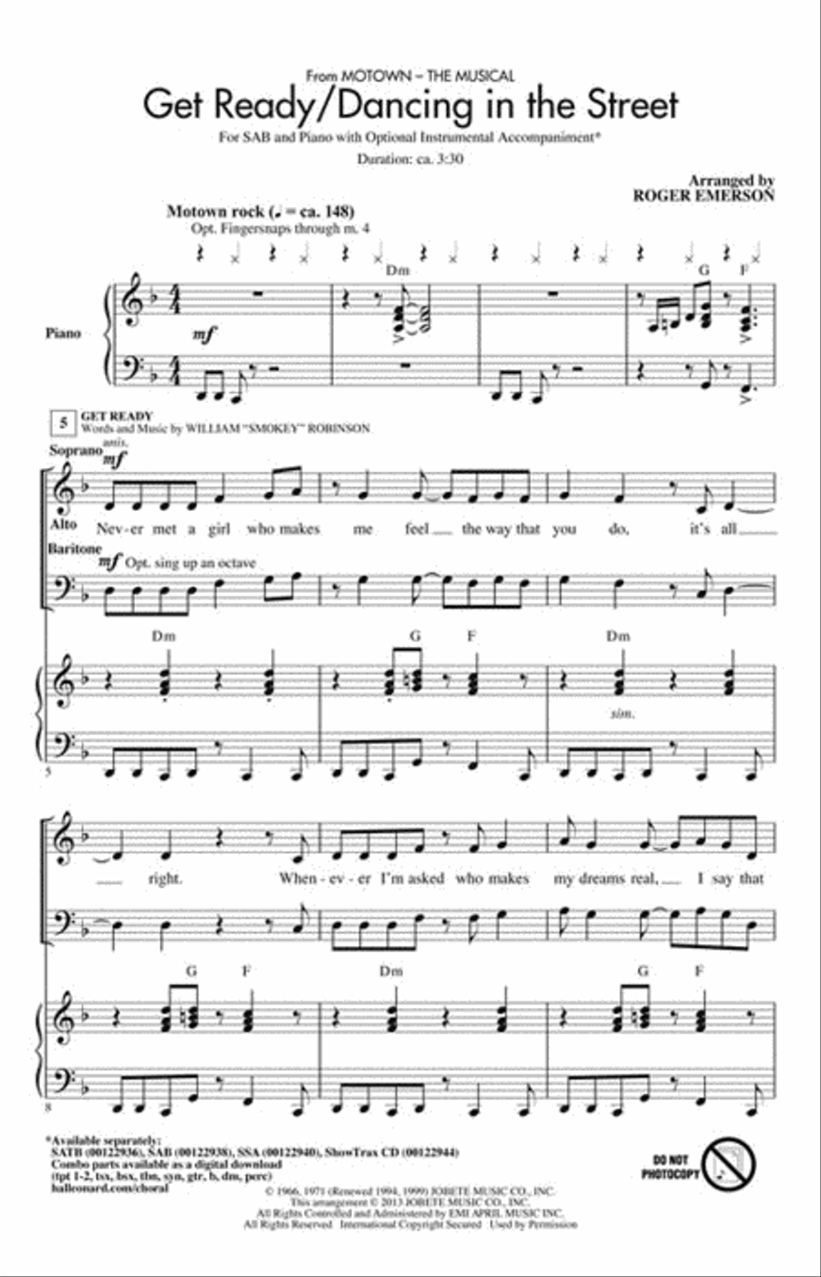 Get Ready/Dancing in the Street 3-Part scores gallery preview page 2