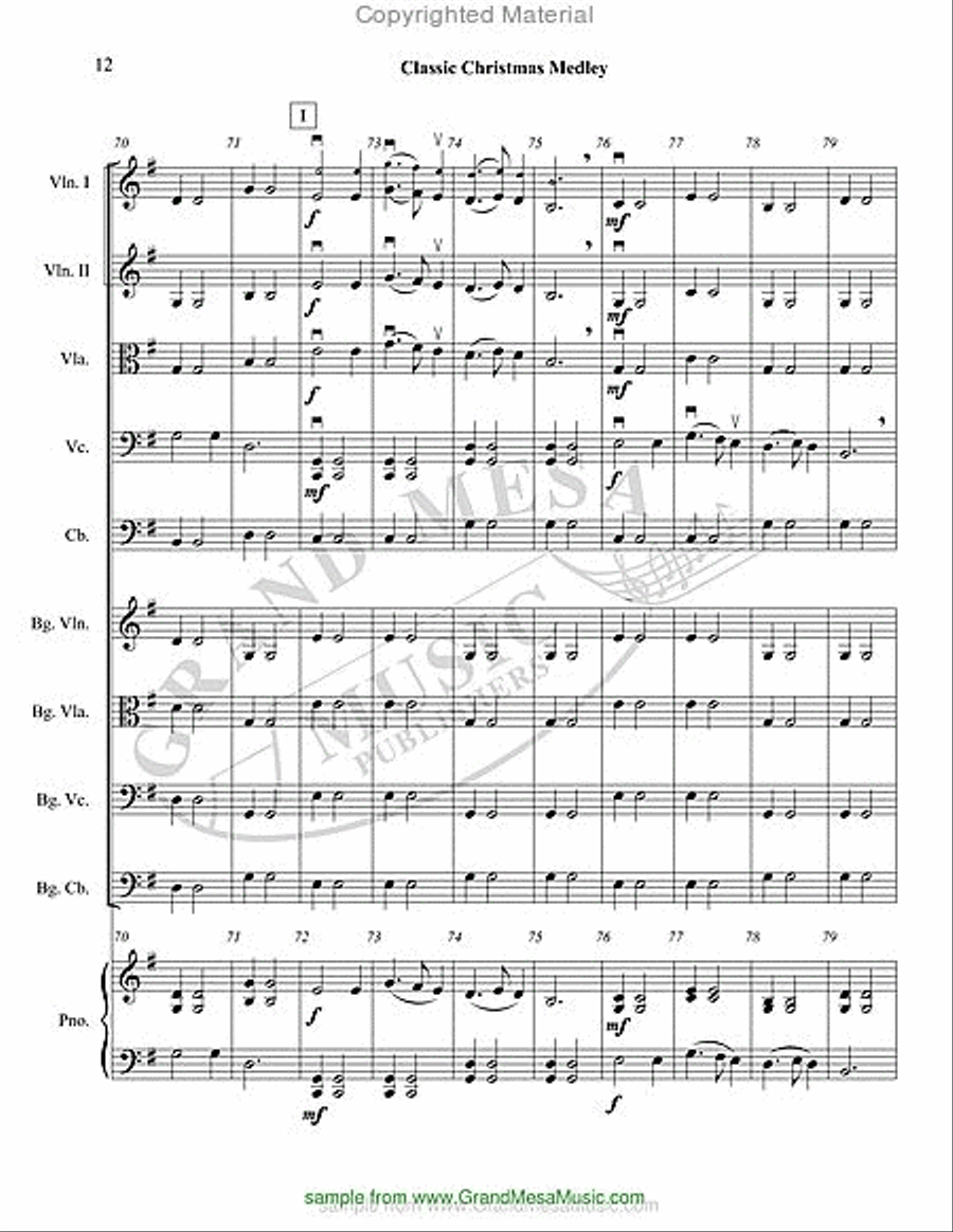 Classic Christmas Medley String Orchestra scores gallery preview page 13