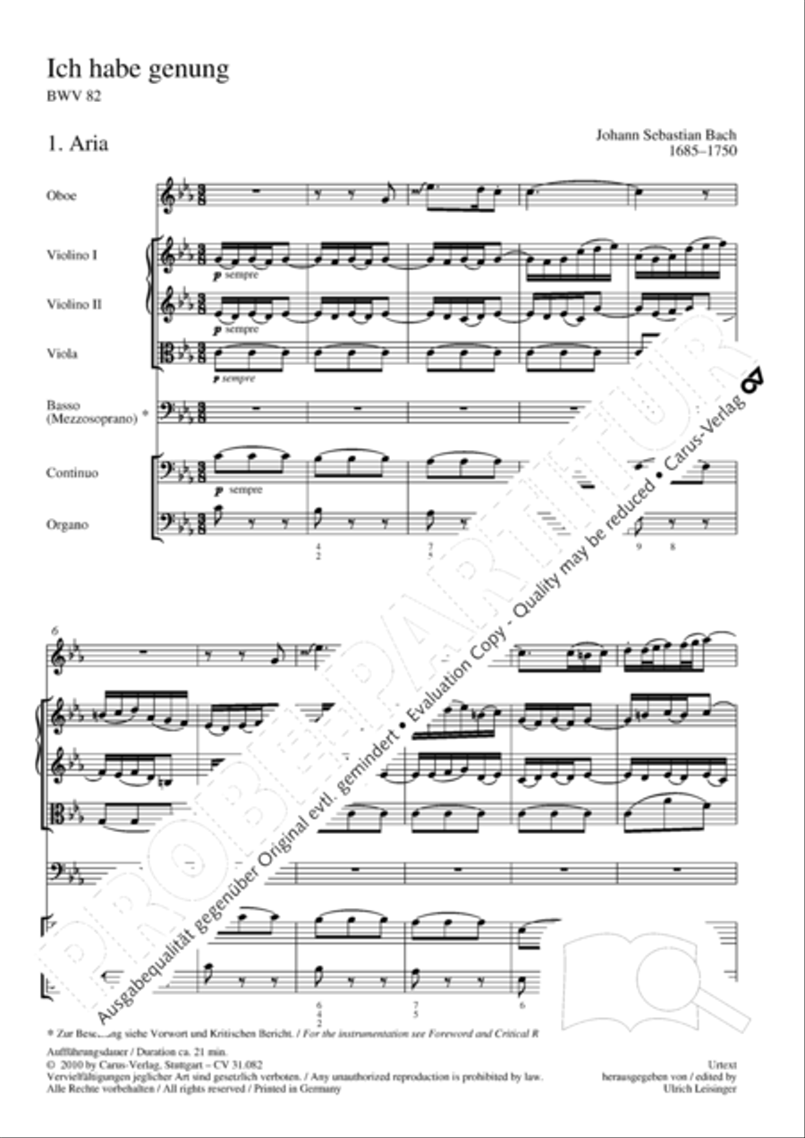 I have enough (Ich habe genung) Mezzo-Soprano Voice scores gallery preview page 6