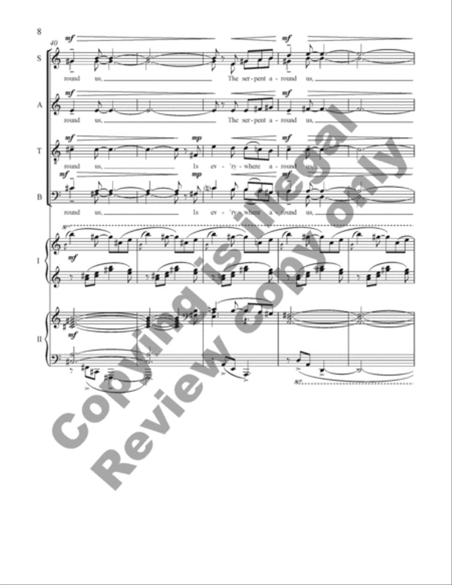 American Triptych: III. Mariner's Carol (Choral Score) 4-Part scores gallery preview page 8