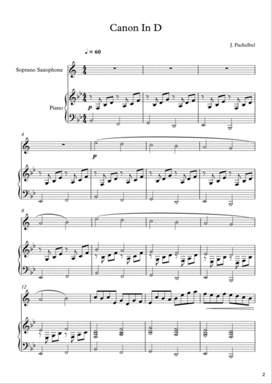 10 Wedding Songs For Soprano Saxophone & Piano Soprano Saxophone scores gallery preview page 3