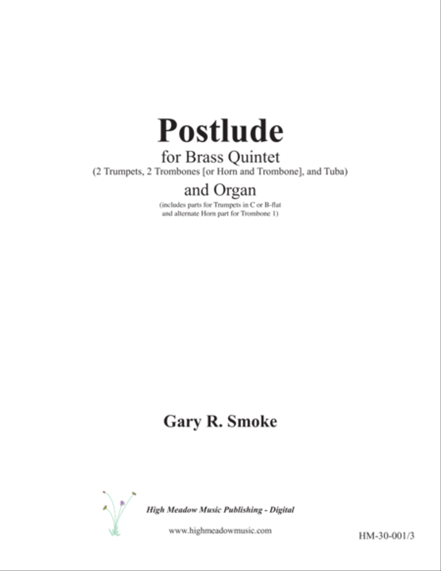 Postlude for Brass Quintet and Organ Small Ensemble scores gallery preview page 1