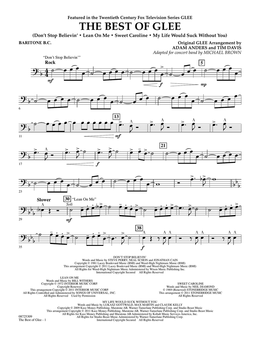 The Best Of Glee - Baritone B.C.