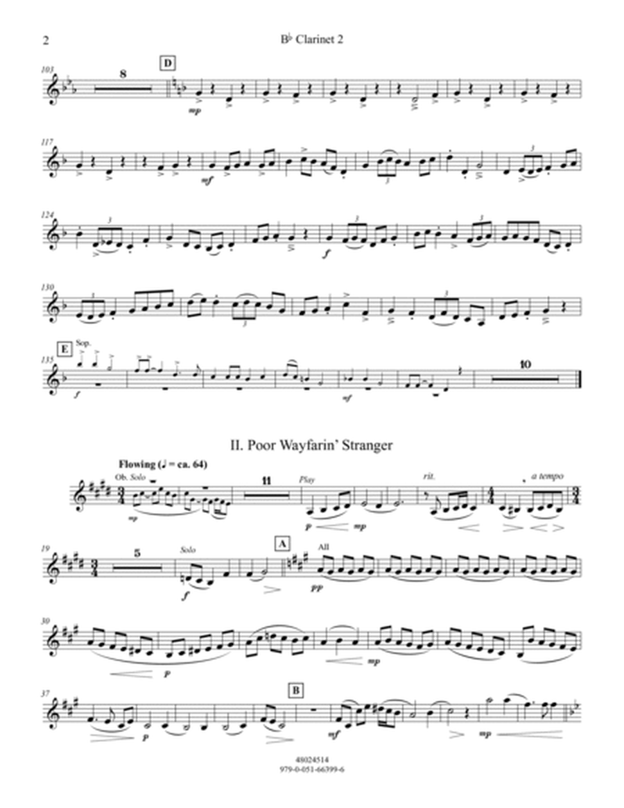 Three Appalachian Songs - Bb Clarinet 2