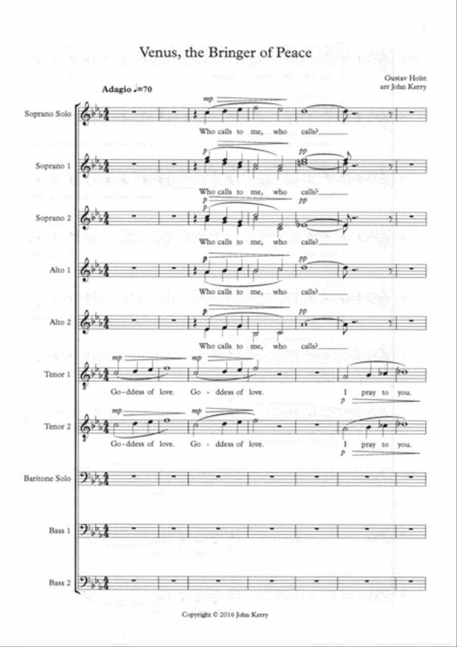 Venus, the Bringer of Peace 4-Part scores gallery preview page 5