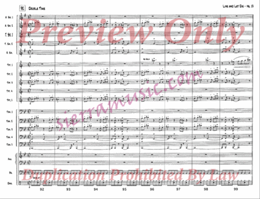 Live and Let Die Live and Let Die Jazz Ensemble scores gallery preview page 14